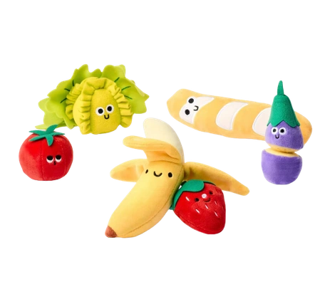 Gigglescape Plush Food Play Set Vegetables Fruit 18 Pieces