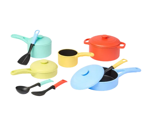 Gigglescape Pots Pans Set 16 Piece Plastic Playset